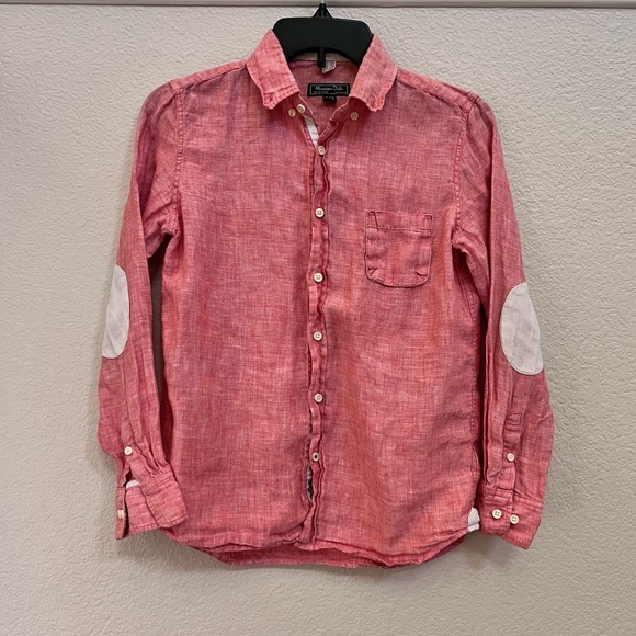 Massimo Dutti 100% linen Long sleeve button down shirt tops fits 12 Years - Picture 1 of 8